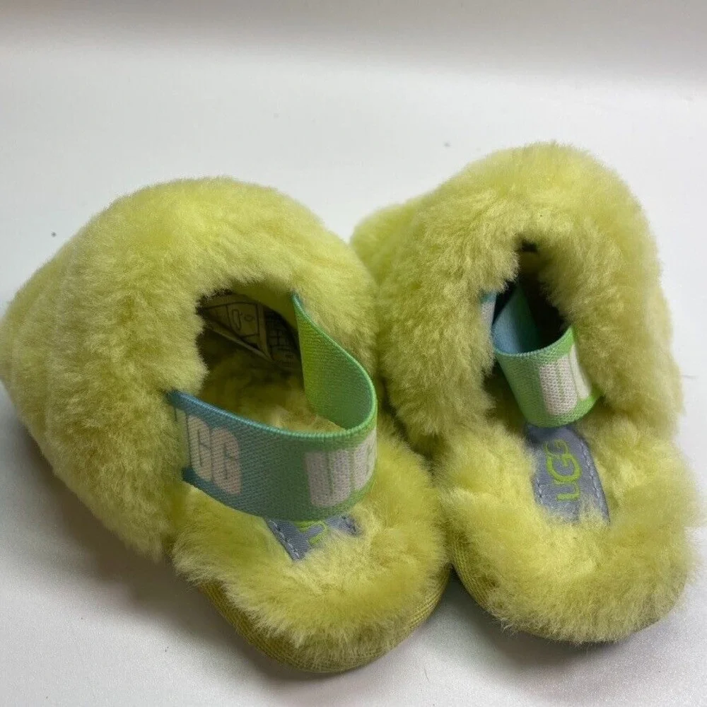 UGG Fluff Yeah Slide Slipper Canary Yellow Sandals Toddler Size‎ 6